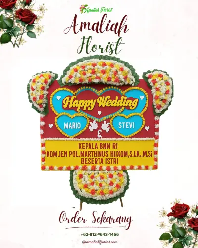 Karangan Papan Bunga Pernikahan di Bojongkoneng